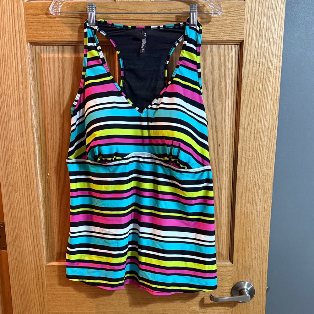 Torrid striped multicolor tankini top